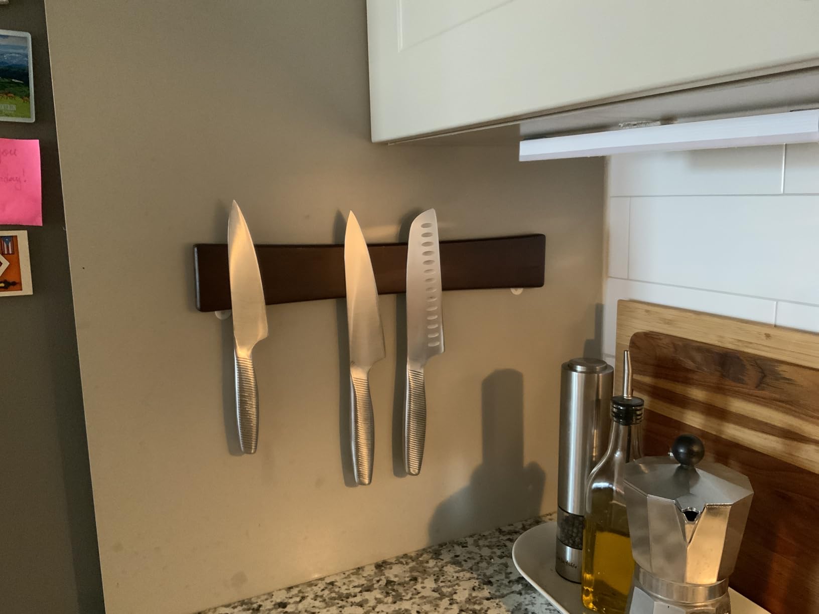 HOSHANHO Knife Magnetic Strip, Acacia Wood Powerful Magnetic Knife Strips, Magnetic Knife Holder for Wall 10 Inch Use as Magnetic Tool Organizer, Home Organizer customer photo 1
