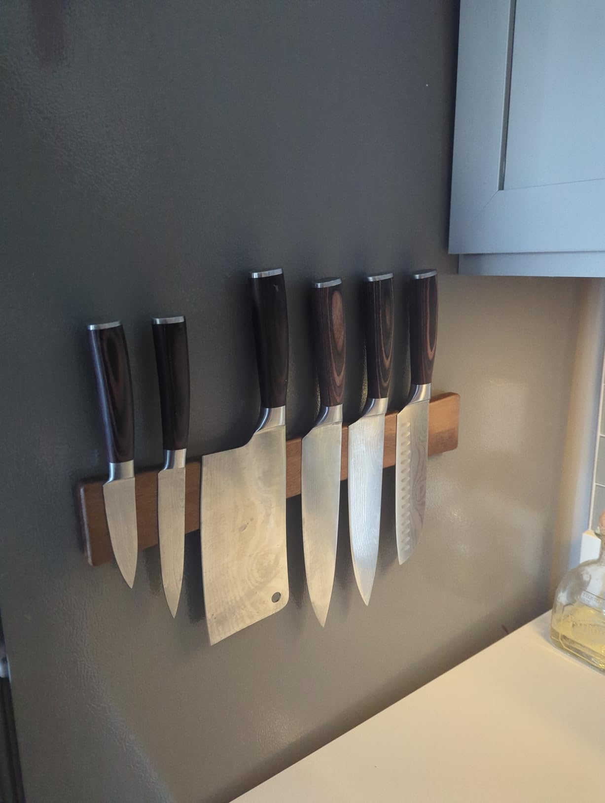 HOSHANHO Knife Magnetic Strip, Acacia Wood Powerful Magnetic Knife Strips, Magnetic Knife Holder for Wall 10 Inch Use as Magnetic Tool Organizer, Home Organizer customer photo 2