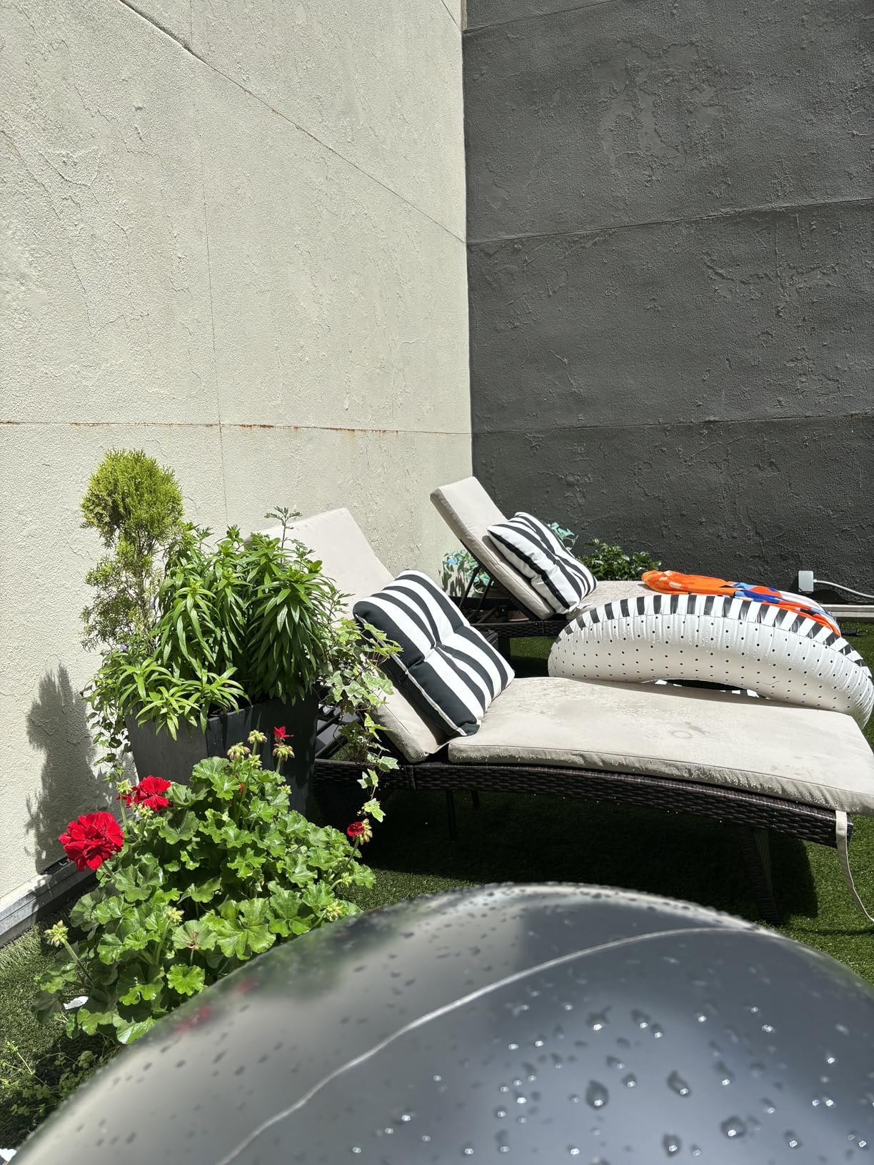 Pamapic Patio Chaise Lounge Set 3 Pieces with Adjustable Backrest and Removable Cushion, Outdoor Pool Chair for Patio Poolside Backyard Porch customer photo 1