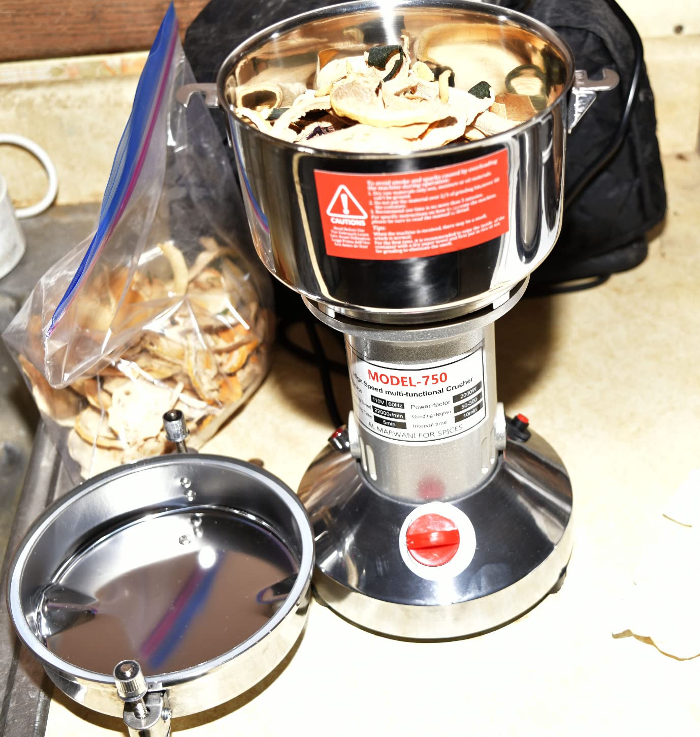 Electric Grain Grinder Mill 1000g High-speed Spice Herb Mill Commercial Powder Machine for Dry Cereals Grain Herb Spice Coffee Corn Bean (1000g Stand Type) customer photo 2