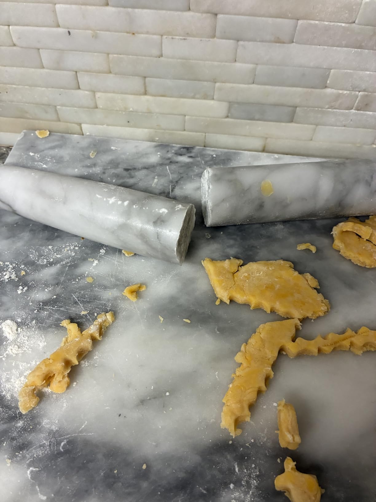 Marble Pastry Board and French Rolling Pin Set - 16