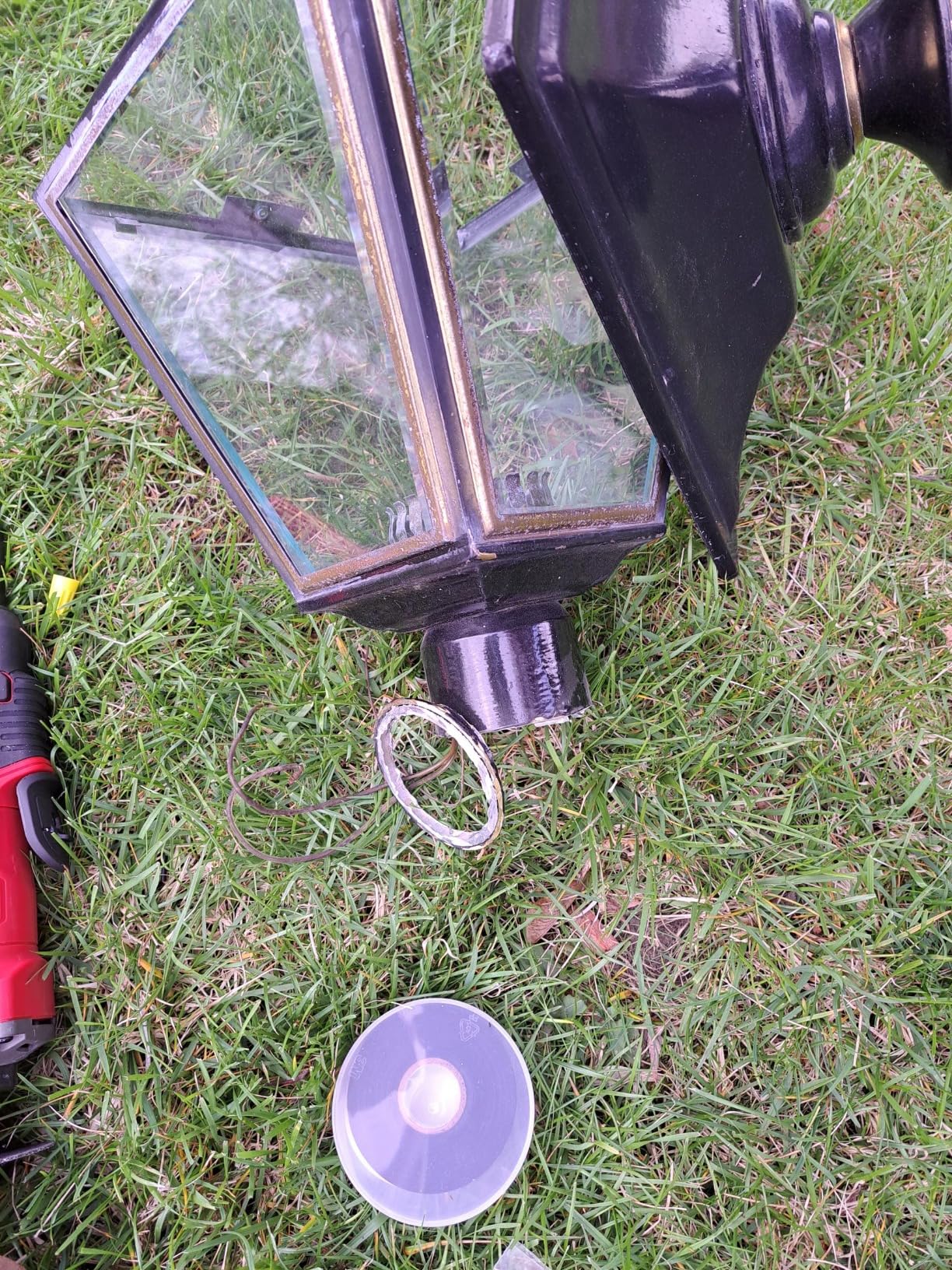 Outdoor Post Light, Waterproof Cast Aluminium Lamp Post Light Fixture, Post Lantern with Pier Mount Base, Matte Black, 16.5in, Suitable for Garden, Yard, Driveway customer photo 1