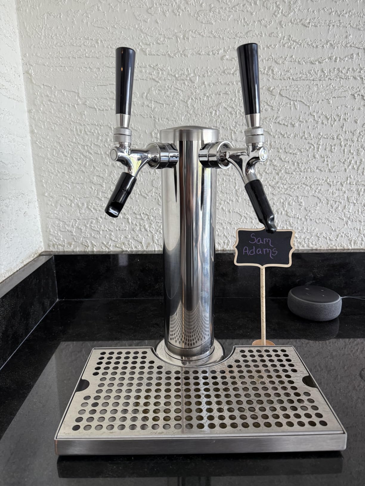 FERRODAY Kegerator Tower Dual Faucet Beer Tower Double Tap Beer Tower Dispenser Beer Tap Kegerator Parts Stainless Steel Tower Brass Faucet Stainless Core Pre-assembled Lines 3