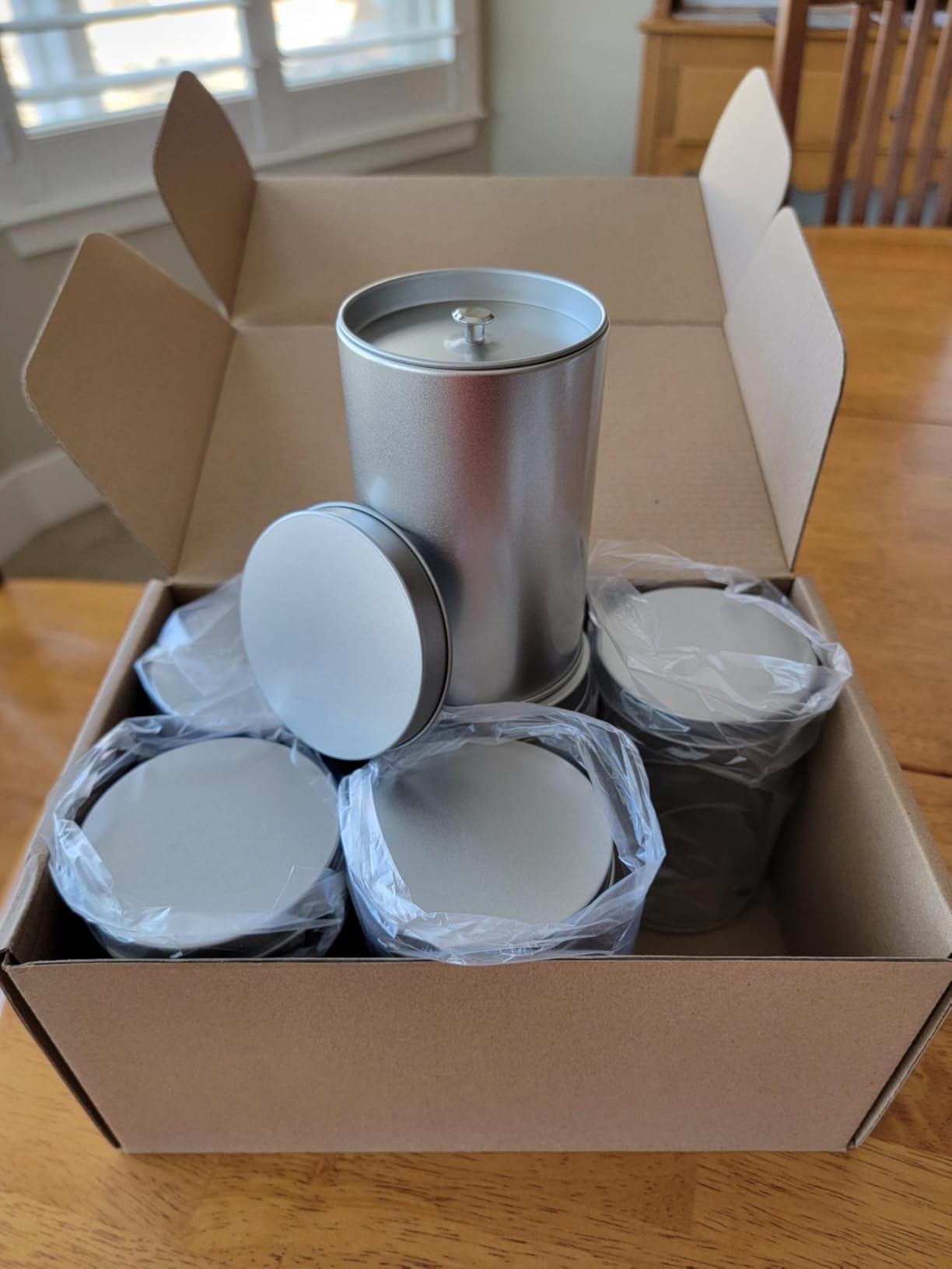 Yesland 6 Pack Tea Tin Canister with Airtight Double Lids, 12 Fluid Oz Tin Can Box and Small Round Kitchen Canisters for Loose Tea, Coffee, Candy, Herbs and Spices customer photo 1