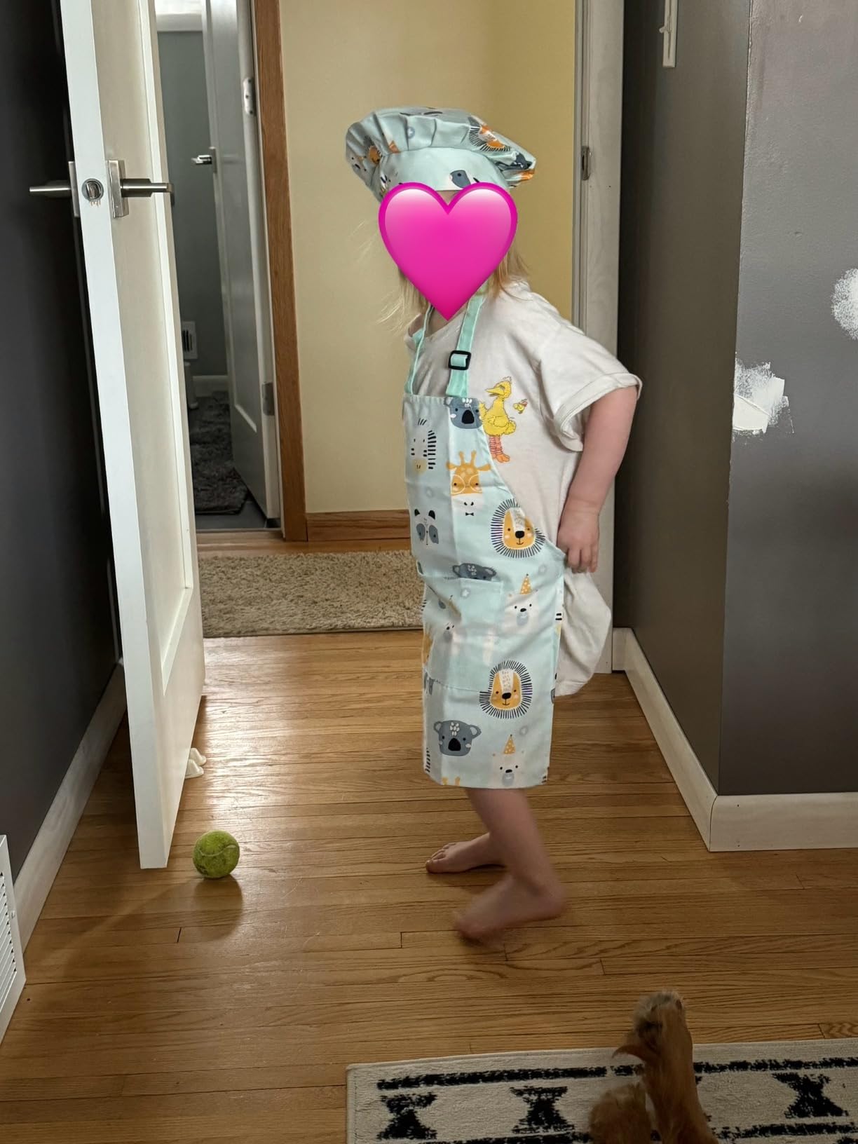 Kids Apron Adjustable Strap for Boys and Girls 100% Cotton, Toddler Chef Apron with Pocket for Kitchen Cooking customer photo 2