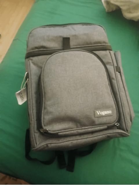 Picnic Backpack & Accessories - Insulated Picnic Set for 2 Person with Dual Compartments, Lightweight Blanket, Cutlery Set, for Newlyweds and Couples Gifts Grey customer photo 1