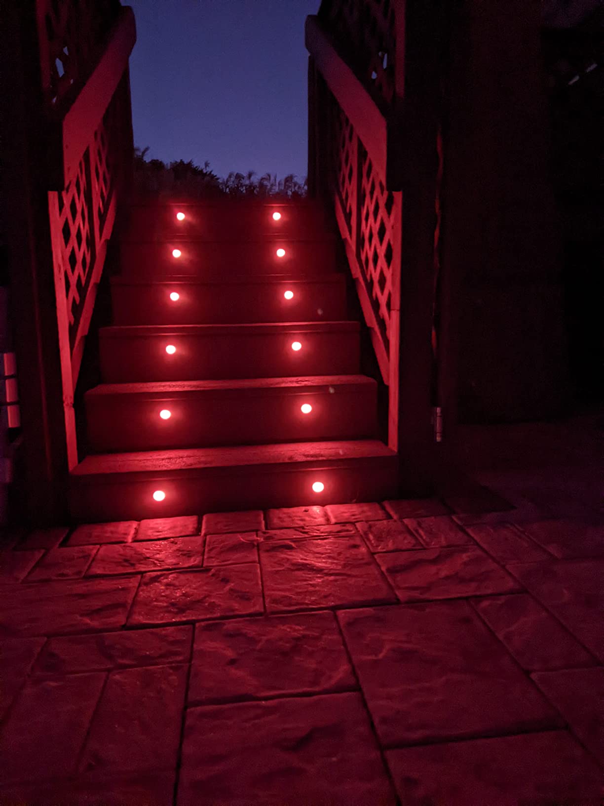 FVTLED LED Deck Lights Kit, 30pcs WiFi Smart Phone Control Low Voltage Recessed RGBW Deck Lighting Waterproof Outdoor Yard Path Stair Decor, Black customer photo 1