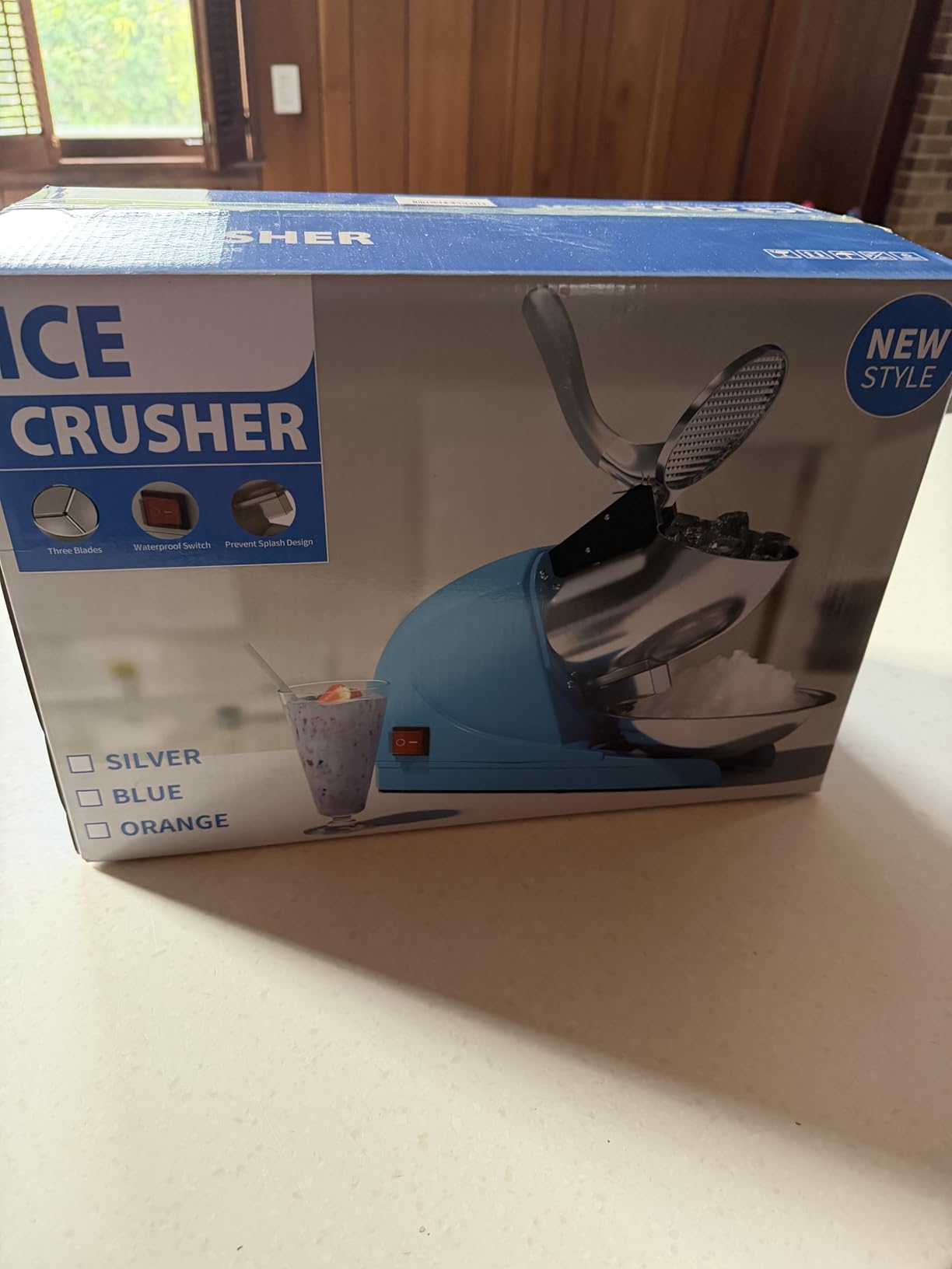 HORGELU Ice Crusher Ice Shaver 3 Blades with Ice Pick 286lbs/hr Snow Cone Machine 380W Shaved Ice Machine 2000rpm Food-grade Stainless Steel Ice Shaved Machine 110V Snow Cone Maker for Home Commercial customer photo 2