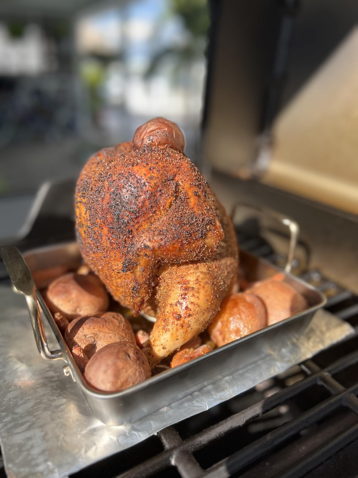 HaSteeL Beer Can Chicken Holder 3Pcs, Includes Stainless Steel Vertical Chicken Roaster Stand Rack, Heavy Duty Roasting Drip Pan & Silicone Oil Brush, Great for Smoker Grill Oven BBQ, Dishwasher Safe customer photo 2