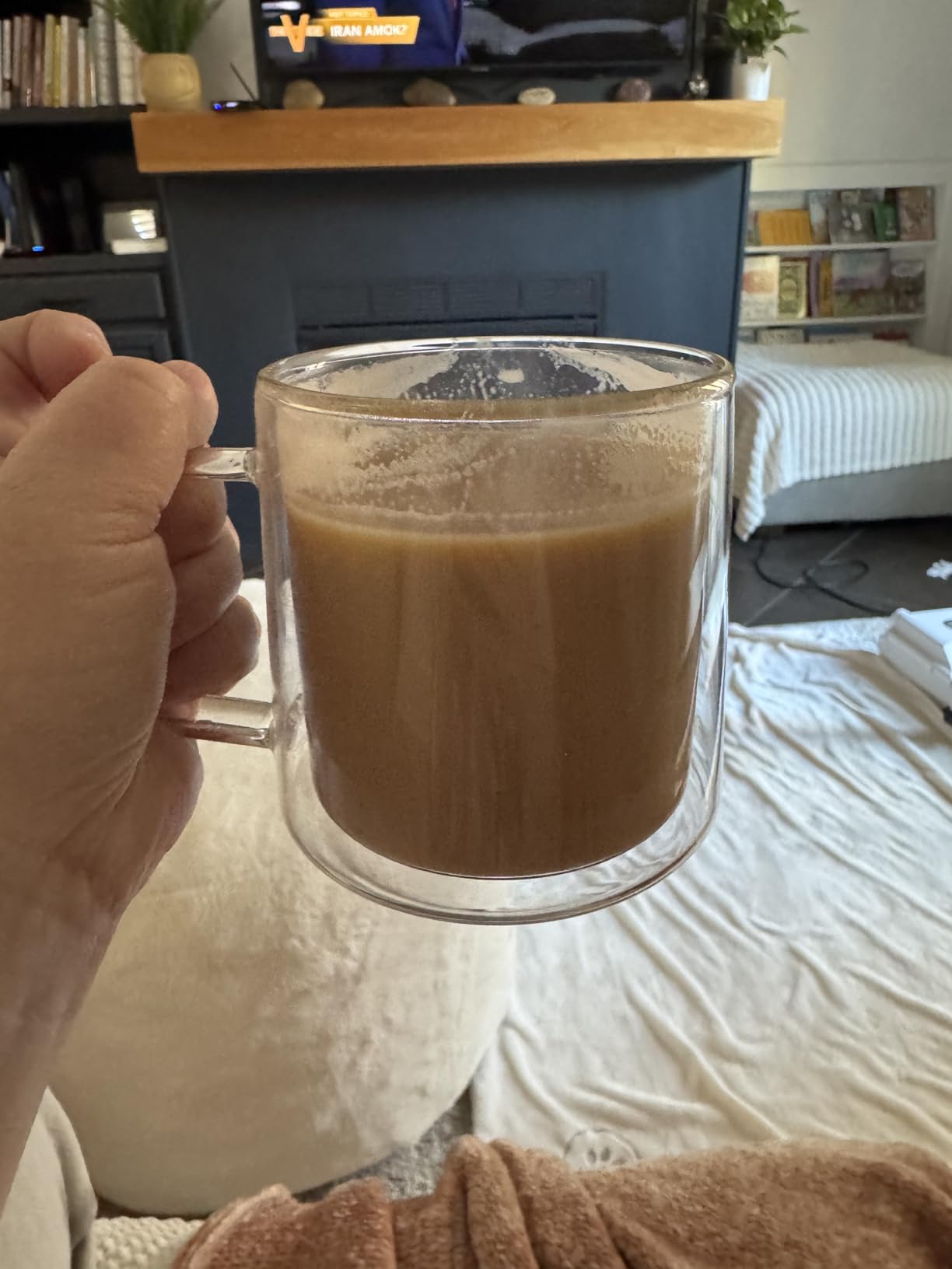CNGLASS 10oz Glass Coffee Mugs,Double Wall Insulated Glass Mugs with Handle,Clear Espresso Mug for Latte,Cappuccino,Tea Bag,Set of 2 customer photo 1