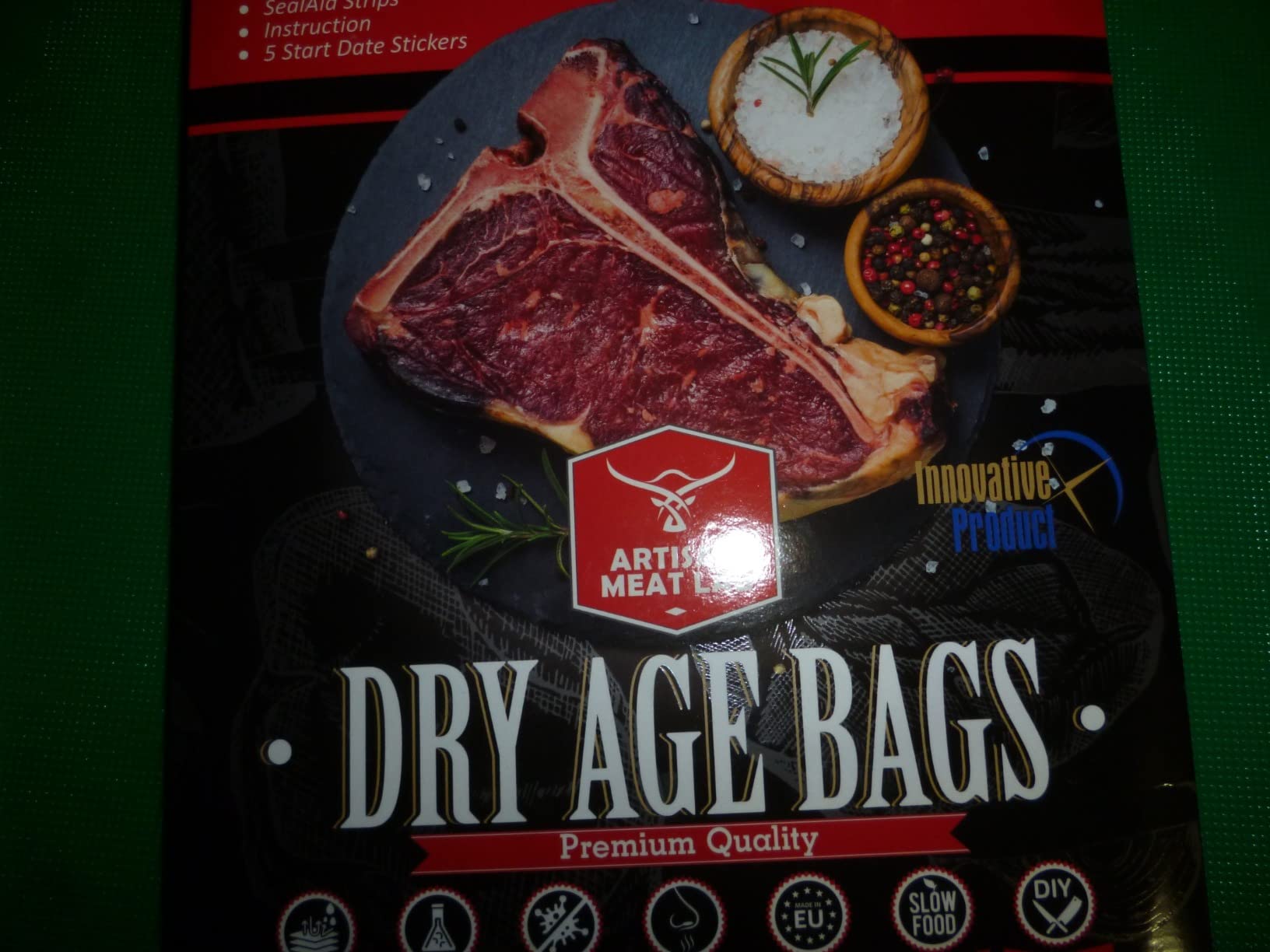 Artisan Meat LAB Dry Age Bag for Beef Steak, Breathable Membrane Kit, Lab Tested Safe and Effective 5pcs 8x12 in customer photo 2