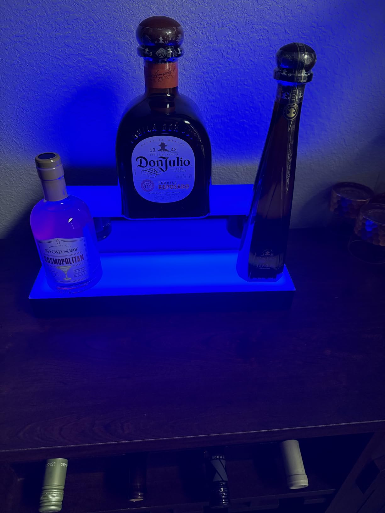 Boss Premium BarUSA LED Lighted Bar Shelf Display Liquor Bottle Alcohol Whiskey Shelves Rack Stand Tray Units for Home Bar Living Room Accessories and Decor - Designed in USA (3-Step, 16 Inch) customer photo 1