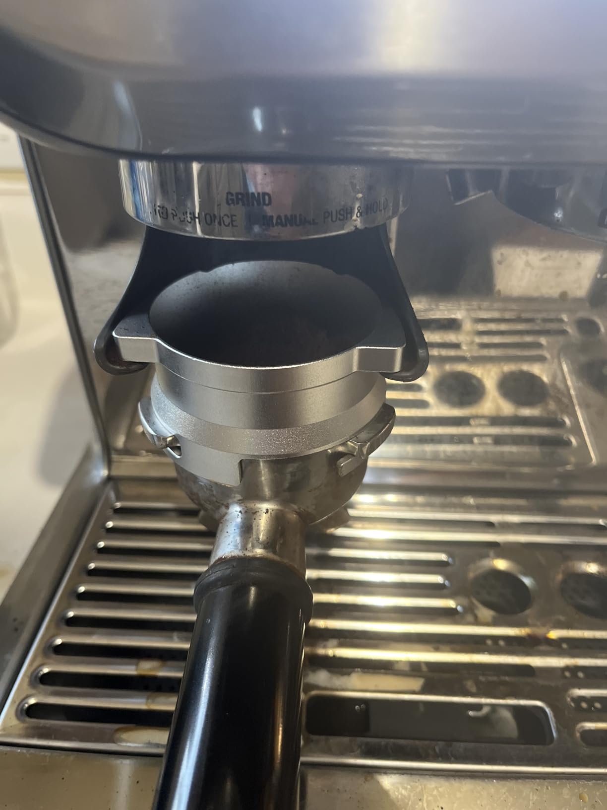 FIRJOY 54mm Espresso Dosing Funnel for Breville Barista Portafilters (Aluminum Alloy-Silver) customer photo 1