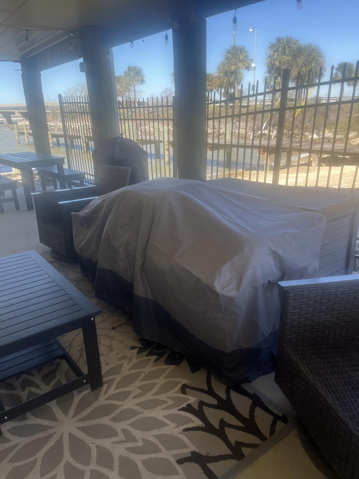 Easy-Going Outdoor Chair Cover Waterproof, Heavy Duty Patio Chair Cover, Windproof Outdoor Furniture Cover with Air Vent (2 Pack-33.5Wx31.5Dx36H inch, Gray/Dark Gray) customer photo 2