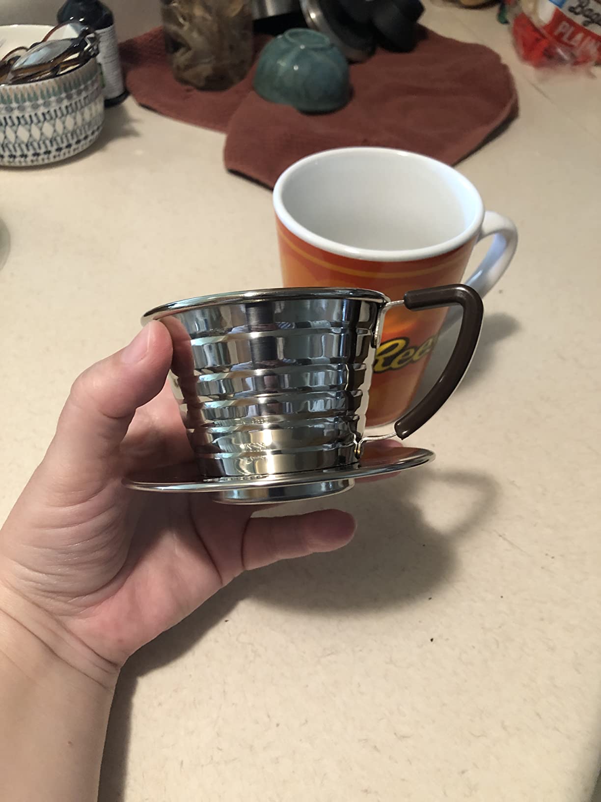 Carita Kalita Stainless Steel Coffee Dripper Wave Series - 2-4 People, 185S customer photo 2