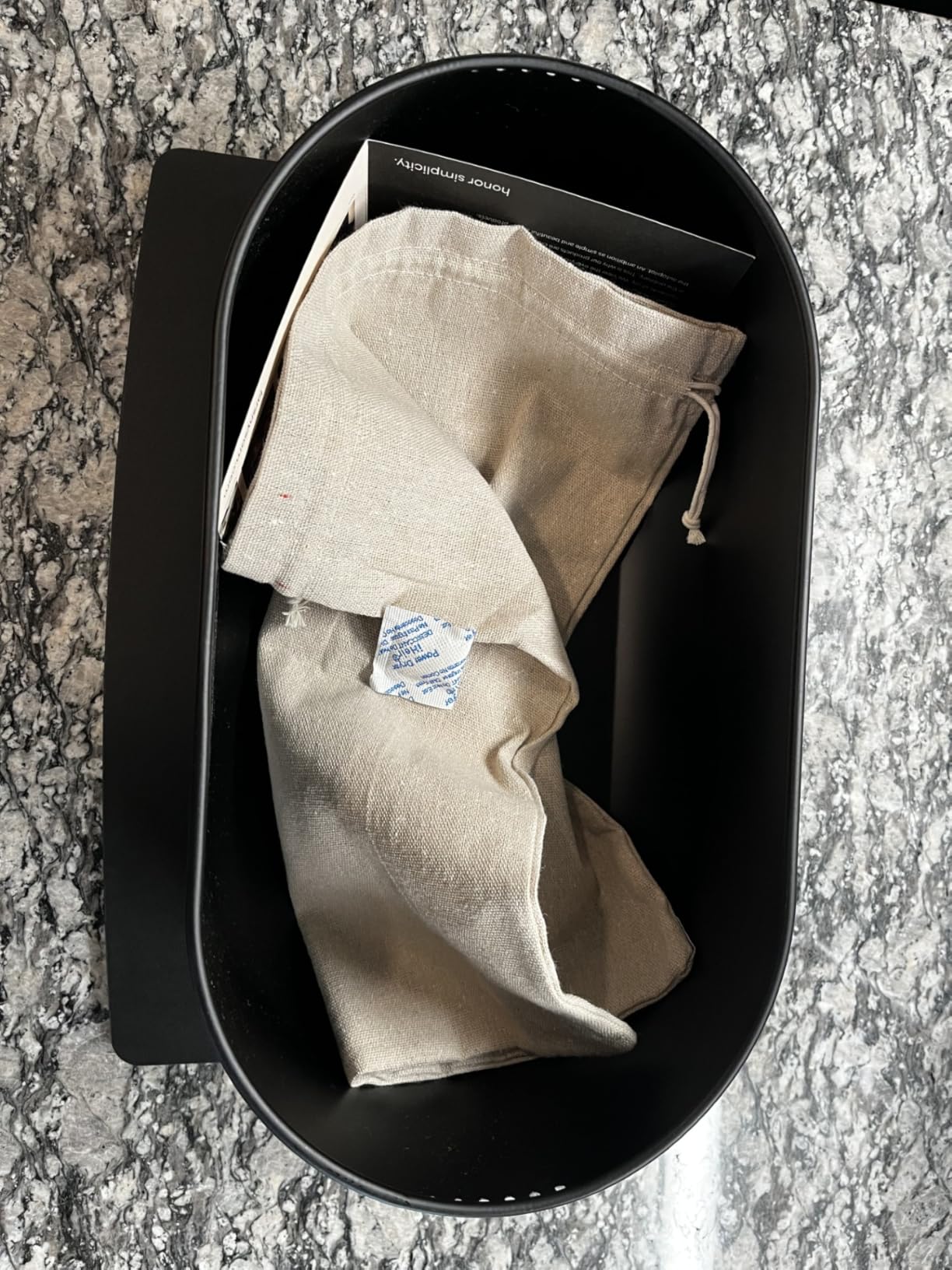 LARS NYSØM Bread Box I Metal Box for Long Lasting Freshness I Bread Bin with Bamboo Lid Usable as Cutting Board (Taupe Brown) customer photo 1