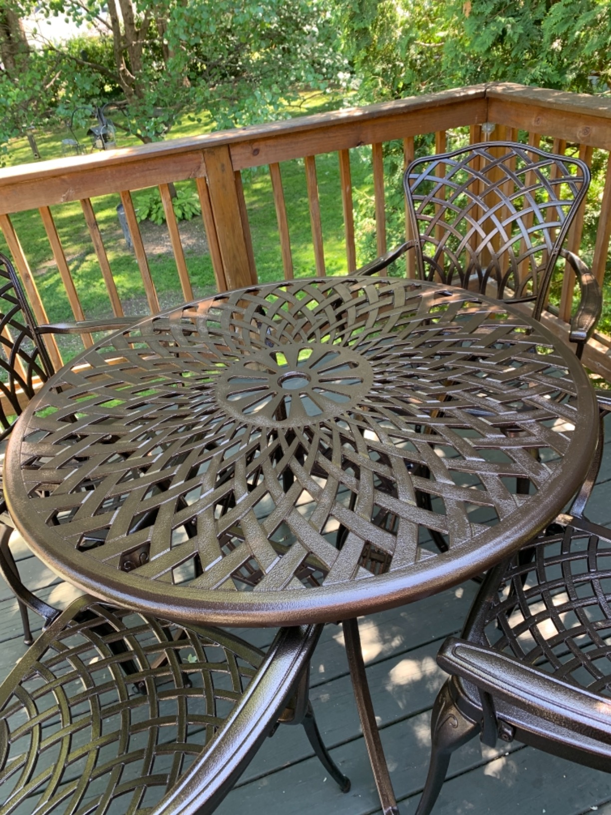 Kinger Home Arden 5-Piece Outdoor Dining Set for 4, Cast Aluminum Patio Furniture, Round Table with Chairs, All-Weather Resistant Outdoor Dining Furniture customer photo 2