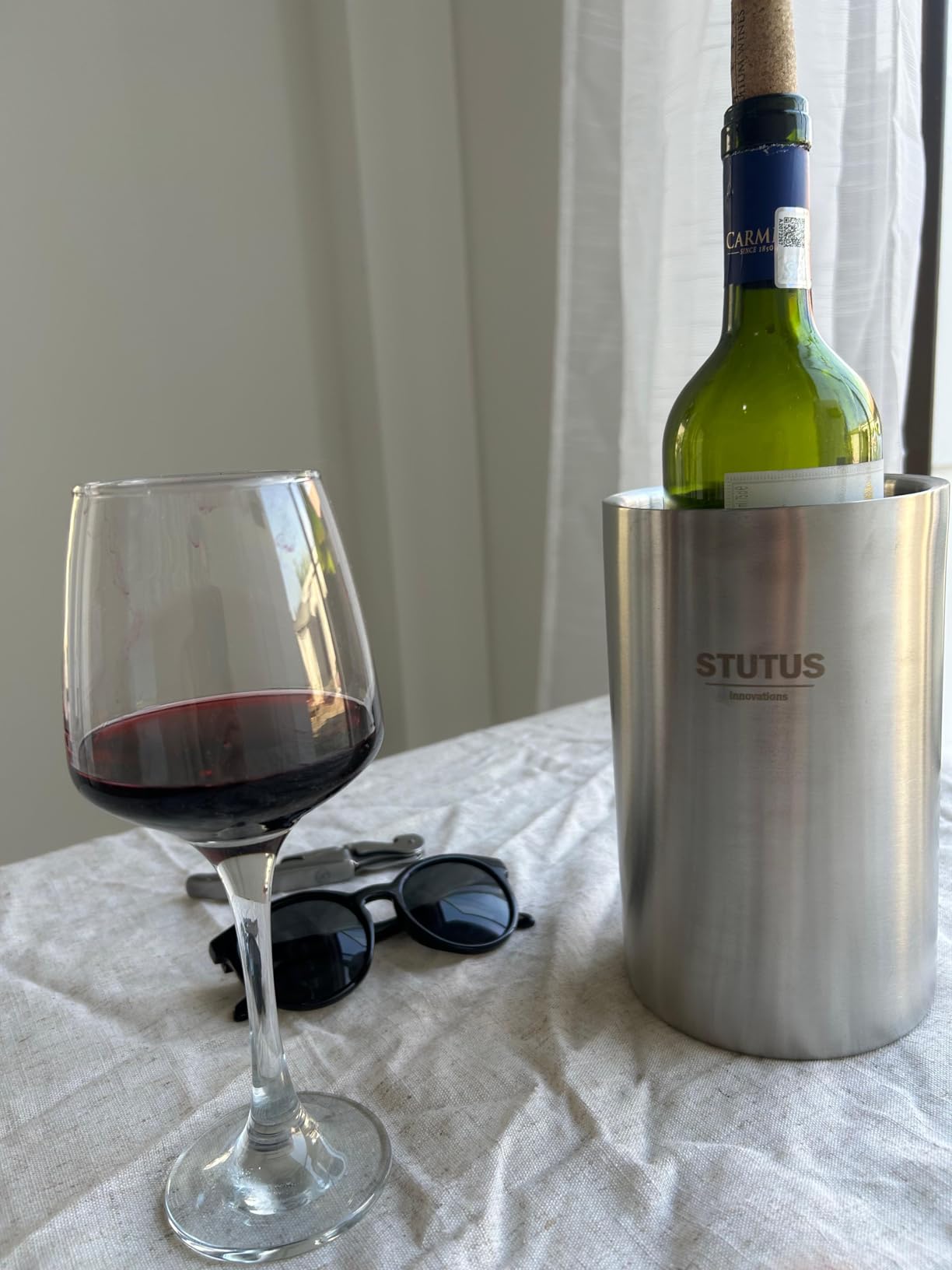 Wine Chiller Bucket, STUTUS Stainless Steel Double Wall White Wine Bottle Cooler Bucket, Insulated Champagne Beer Ice Bucket customer photo 2