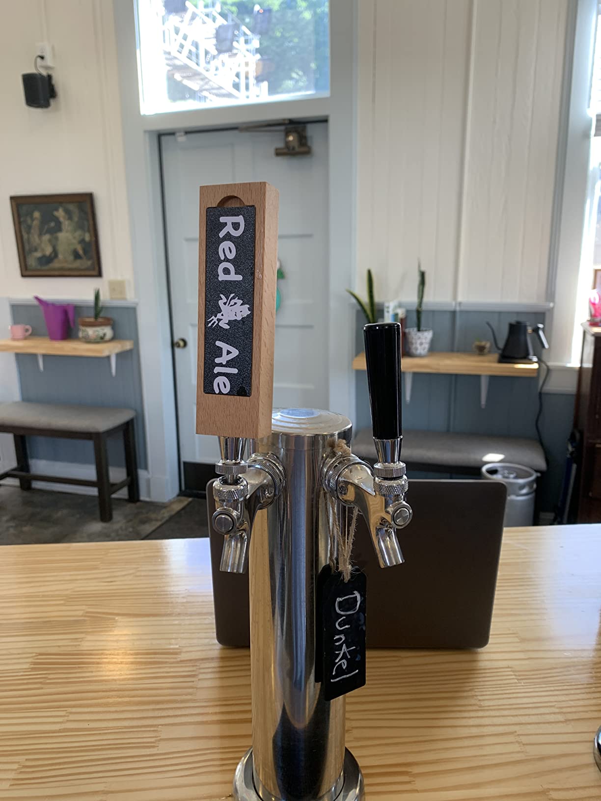 Beer Tap Handle with Removable Chalkboard - Mini 5.5 Inch Beech Wooden Tap Handle with a Convenient Removable Magnetic Chalkboard for Kegerators, Bar Taps, Homebrewers, and Draft Beer, by Gonbae customer photo 1