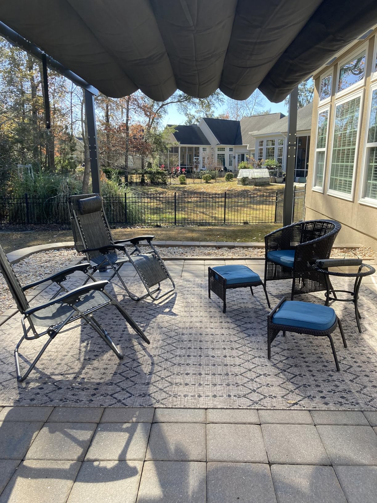 PURPLE LEAF 10' x 13' Aluminum Outdoor Pergola Wind-Resistant Retractable Pergola with Double Sun Shade Canopy Heavy-Duty Metal Pergola for Patios Backyard Deck Garden, Grey customer photo 1