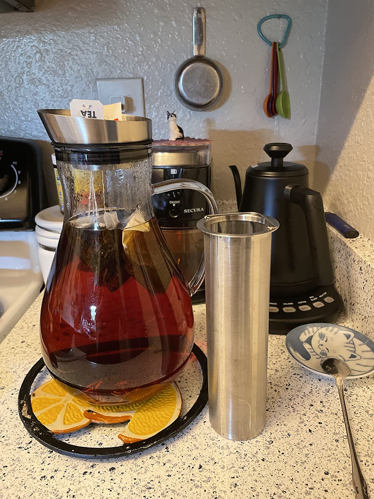 Teabloom Large Multi-Brew Glass Teapot + Kettle + Pitcher (68 OZ / 2.0 L / 8 CUPS) - Brew and Serve Hot Tea, Iced Tea, Cold Brew Tea and Fruit Infused Water - Silhouette Tea Maker customer photo 2