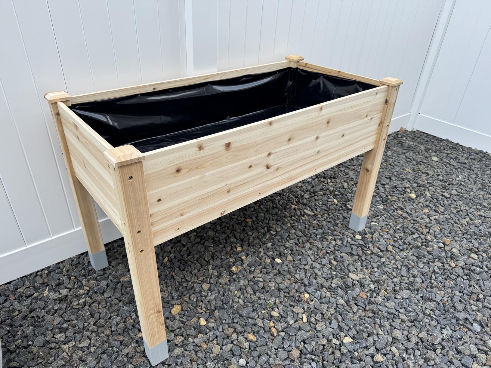 MIXC 331 lb Capacity Wooden Raised Garden Bed with Legs, 48x24x31 in. Elevated Reinforced Large Planter Box for Vegetable Flower Herb Outdoors - Beam and Column Structure customer photo 1
