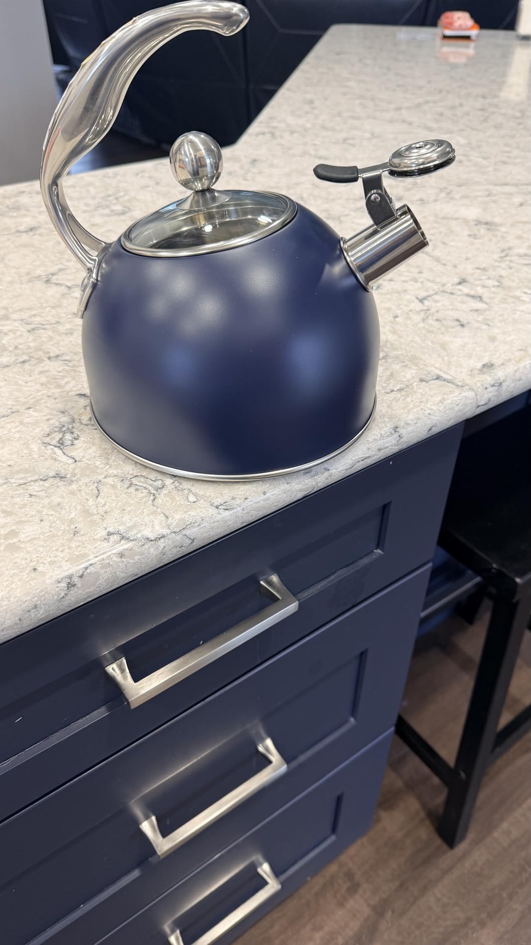 Viking 3-Ply Stainless Steel Tea Kettle, 2.6 Quart Stovetop Hot Water Pot with Tempered Glass Lid, Ergonomic Handle, Induction Ready, Satin Silver customer photo 1