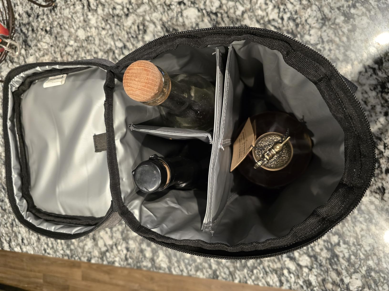 opux 6 Bottle Carrier Tote | Insulated Padded Wine Cooler Bag for Travel. Picnic, BYOB | Portable Leakproof Wine Tote Bag for Dinner, Party, Christmas, Wine Gift for Women, Men (Charcoal Gray) customer photo 1