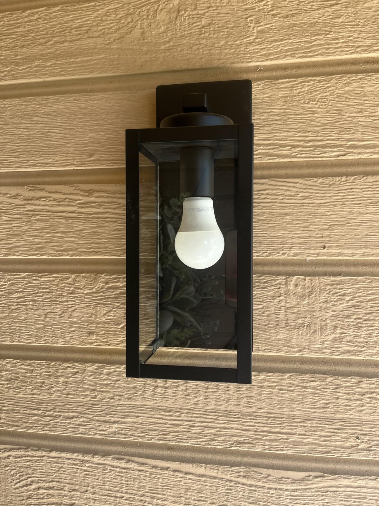 Outdoor Wall Light Fixtures, Exterior Waterproof Wall Lanterns, Porch Sconces Lighting with E26 Sockets & Glass Shades, Modern Matte Black Outside Lights for Patio Front Door Entryway Garage, 2-Pack customer photo 2