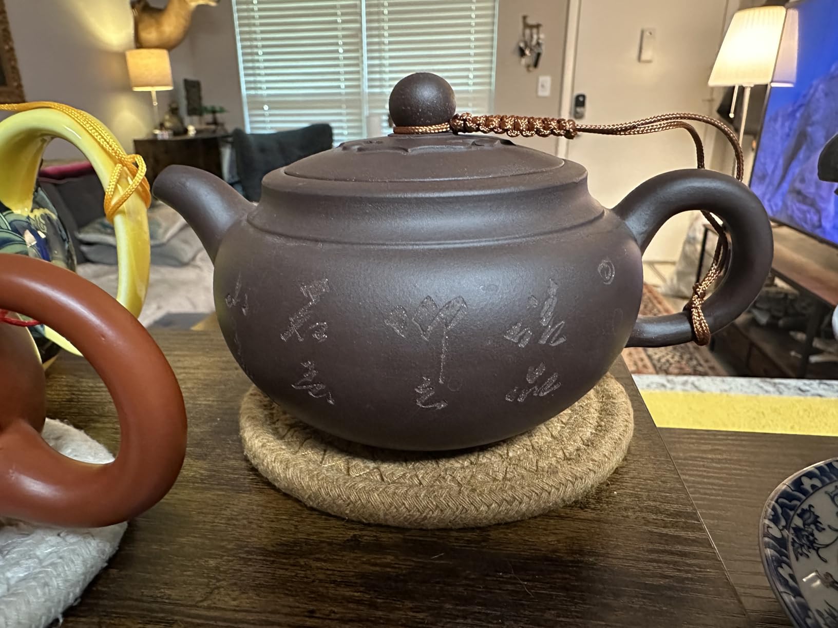 Teapot 10oz Chinese Zisha Clay Pots Infuser for Loose Tea Hand-carved customer photo 1