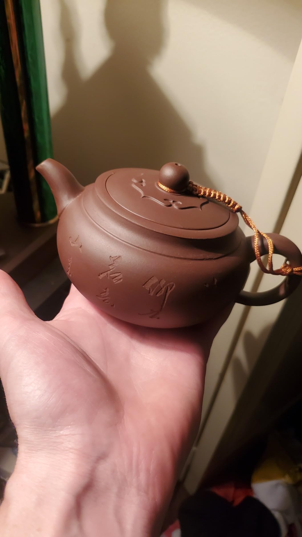 Teapot 10oz Chinese Zisha Clay Pots Infuser for Loose Tea Hand-carved customer photo 2