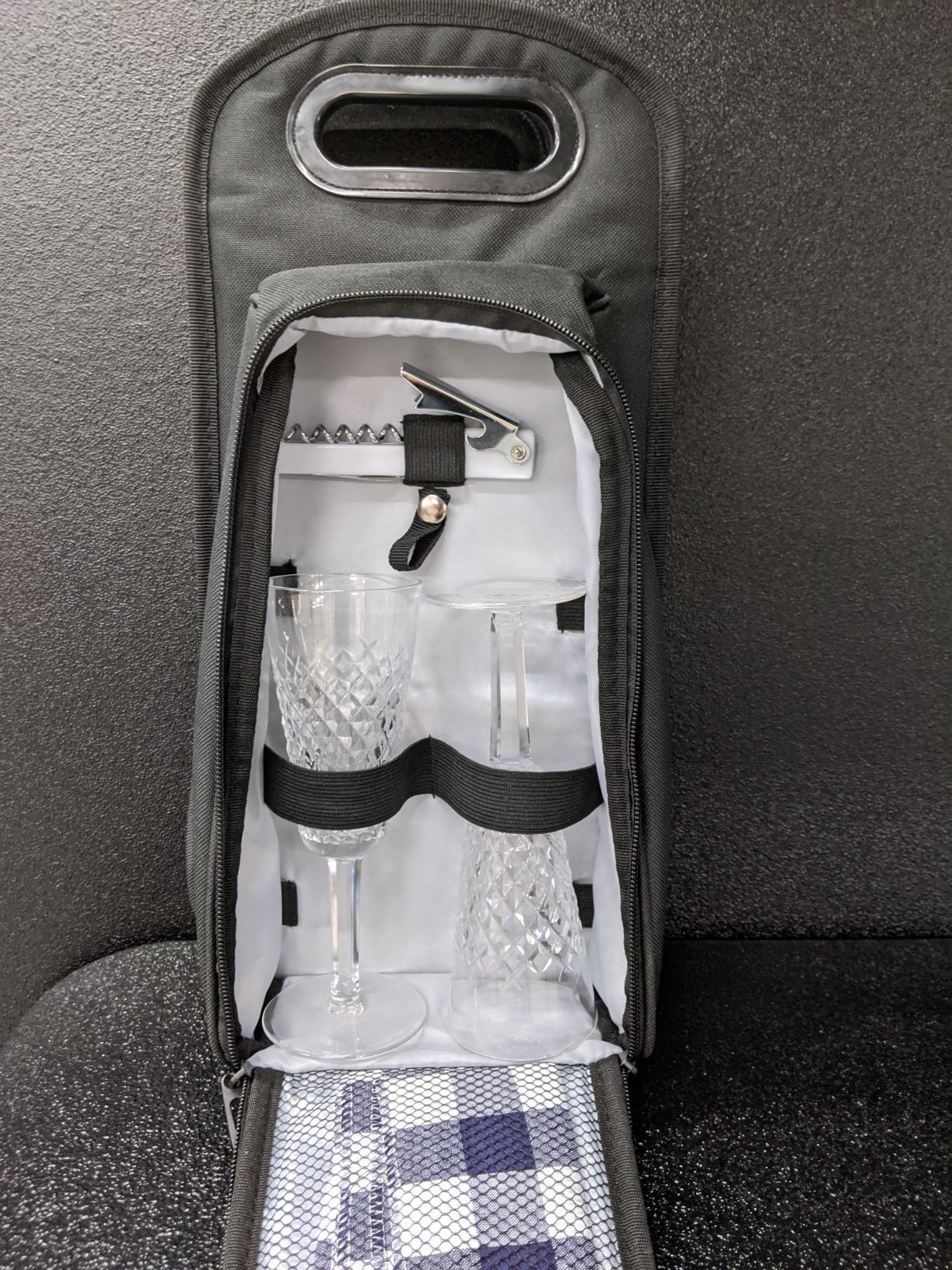 ALLCAMP Wine Bag - Insulated Cooler Bag with Wine Glasses, Bottle Opener & Wine Accessories for Wine Lovers - Portable Wine Gift Bag for Travel, Picnics, and Gift Ideas(Gray) customer photo 2