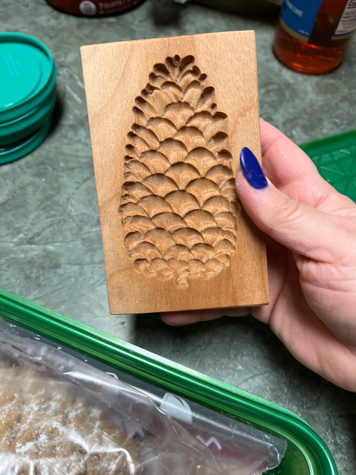 Carved Wooden Cookie Mold Kitchen Cookie Cutter Gingerbread, Cookie Stamp Molds for Springerle, Tragacanth, Marzipan, Russian Pryanik, Gingerbread, Lebkuchen and Tirggel (PINECONE) customer photo 2