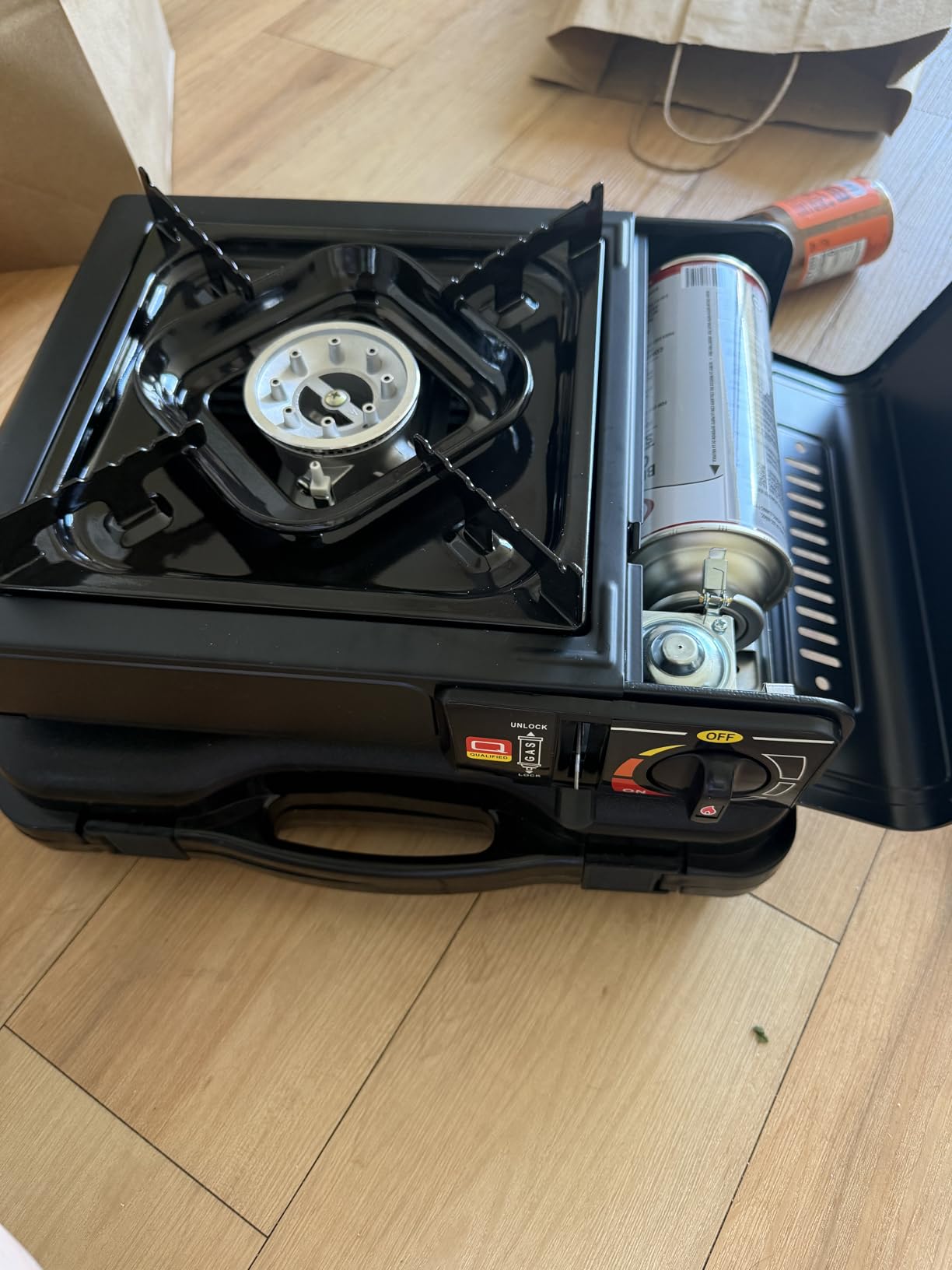 SHINESTAR Dual Fuel Stove with Butane & Propane Compatibility, Portable Camping Stove for Outdoor Cooking, Propane Adapter Hose and Carrying Case Included, 7800 BTUs Output customer photo 2
