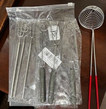 7 Pieces Candy Dipping Tools Chocolate Dipping Fork Spoons Set, Stainless Steel Candy Making Supplies for Decorative Plates, Including 1 pcs Slotted Spoon and 6 pcs Fondue Forks customer photo 1