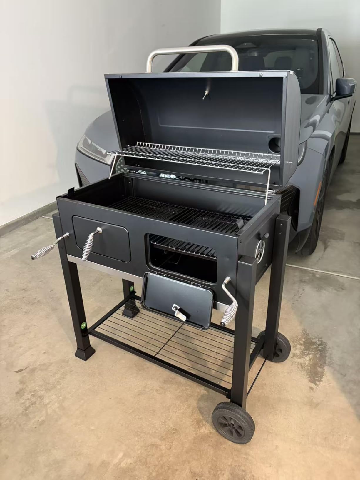 Captiva Designs Extra Large Charcoal BBQ Grill with Oversize Cooking Area(794 SQIN), Outdoor Cooking Grill with 2 Individual Lifting Charcoal Trays and 2 Foldable Side Tables customer photo 2