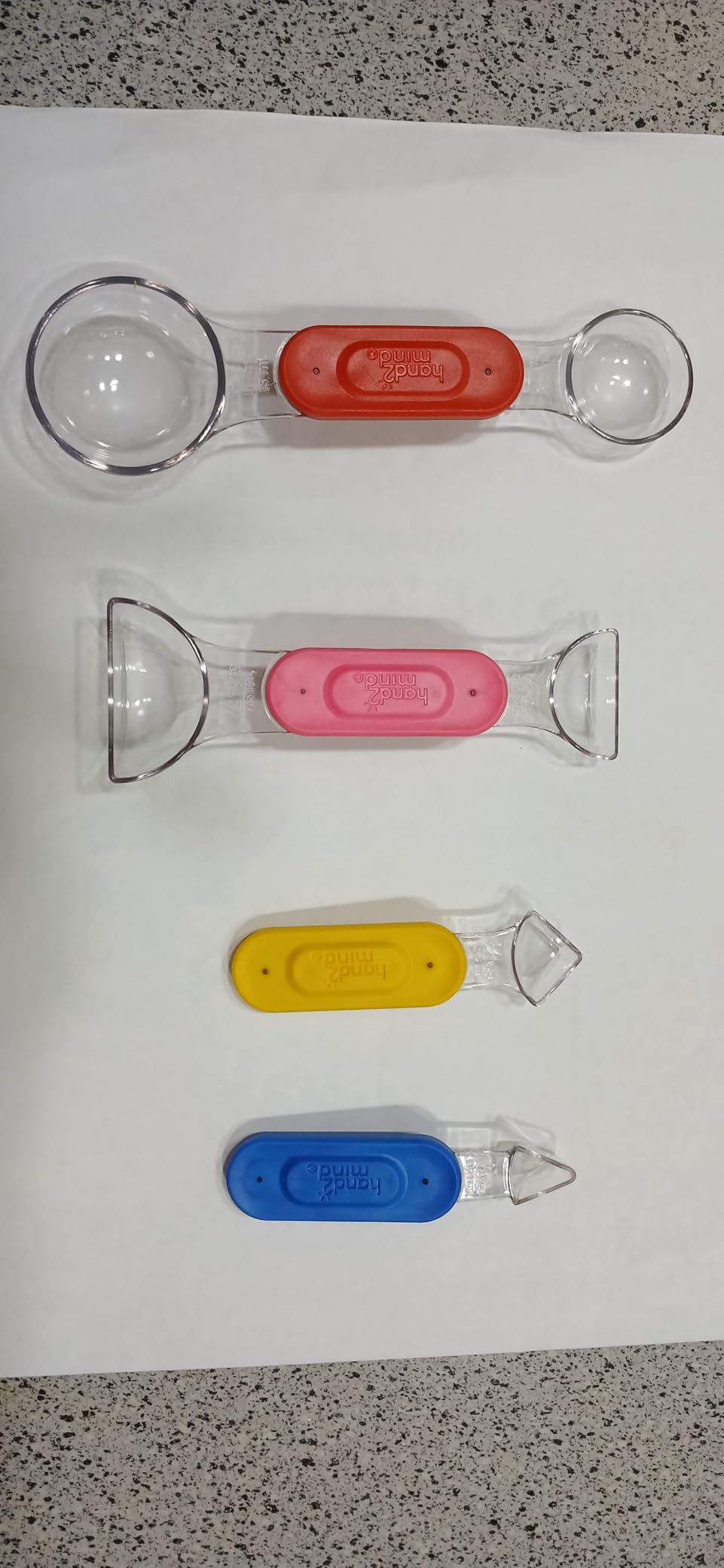 hand2mind Rainbow Fraction Measuring Spoons, Kids Montessori Kitchen Tools, Toddler Cooking Tools, Sensory Table Materials, Fraction Manipulatives, Homeschooling Supplies, Easter Baking (Set of 4) customer photo 2