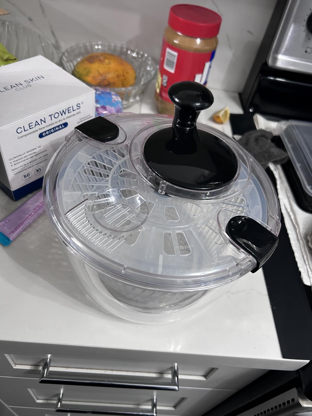 Joined Large Salad Spinner with Drain, Bowl, and Colander - Quick and Easy Multi-Use Lettuce Spinner, Vegetable Dryer, Fruit Washer, Pasta and Fries Spinner - 5.28 Qt customer photo 2