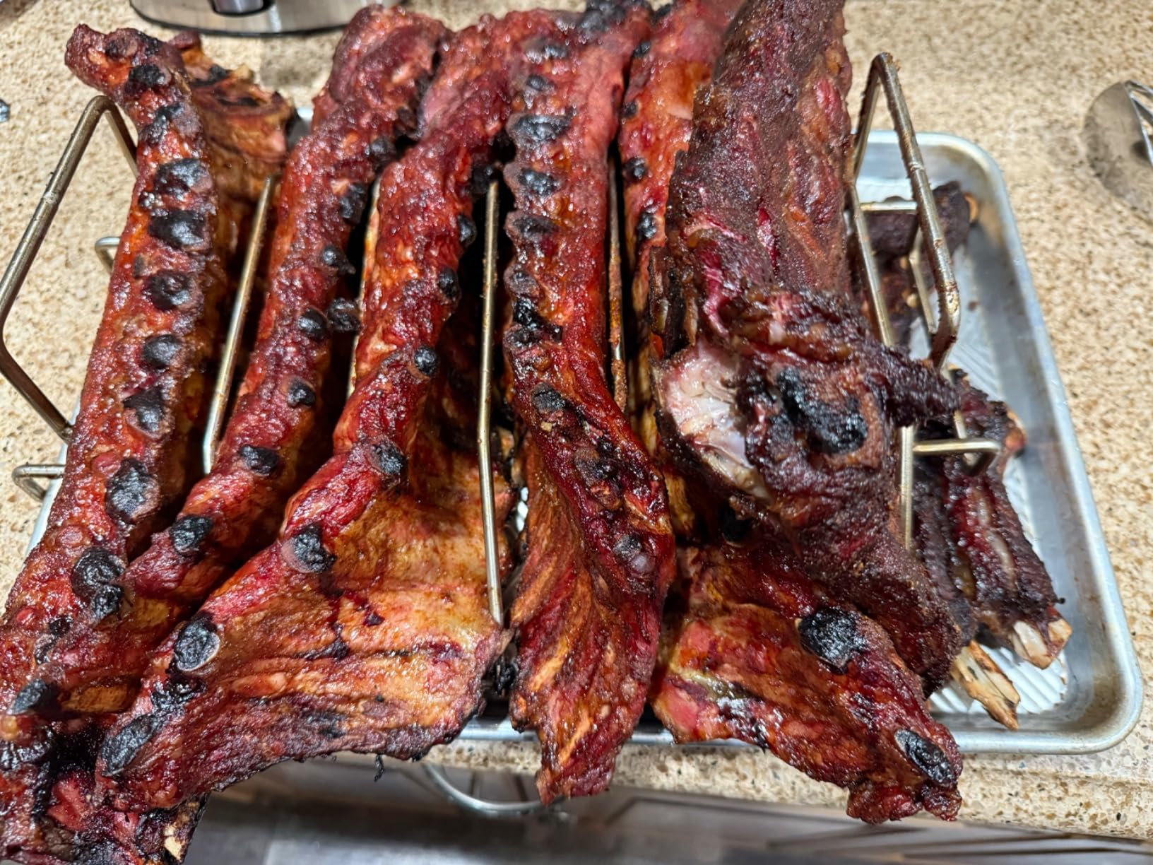 Rib Rack and Turkey Rack for Smoking and Grilling, Stainless Steel Dual-Purpose Roasting Rack for L/XL Big Green Egg, Kamado Joe, and Other 18