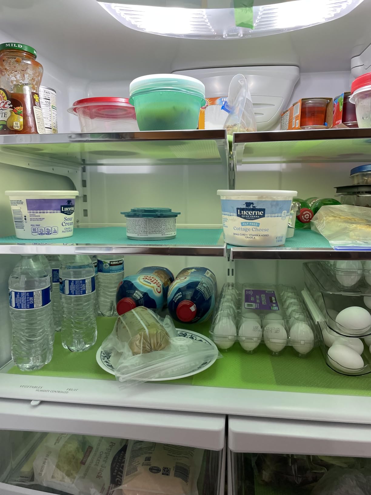 16 Pcs Refrigerator Liners Mats Washable, Refrigerator Mats Liner Waterproof Oilproof, Shinywear Fridge Liners for Shelves, Cover Pads for Freezer Glass Shelf Cupboard Cabinet Drawer (4 Color Mixed) customer photo 1