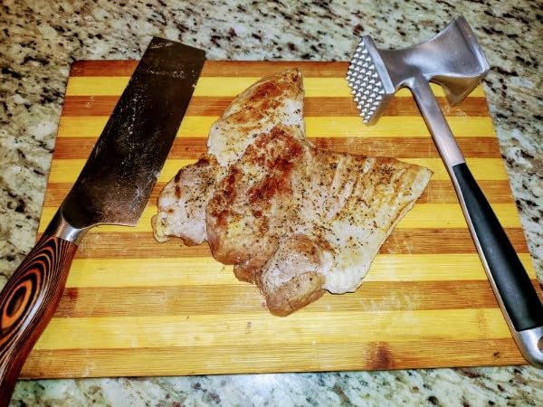 KITEXPERT Meat Tenderizer Hammer with Comfortable-Grip Handle, Dual-side Mallet for Kitchen, Heavy Duty Pounder For Tenderizing Steak, Beef and Fish customer photo 2