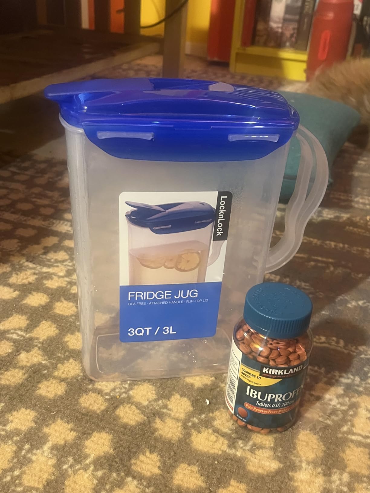 LocknLock Aqua Fridge Door Water Jug with Handle BPA Free Plastic Pitcher with Flip Top Lid Perfect for Making Teas and Juices, 2 Quarts, Clear customer photo 2