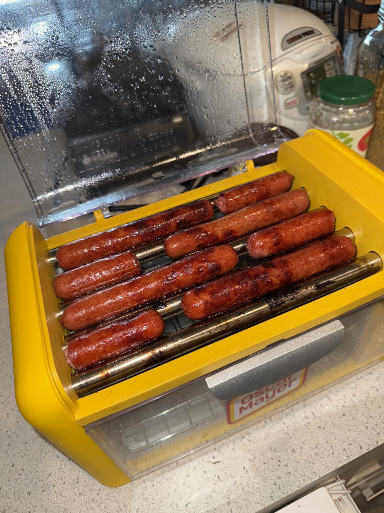 Nostalgia Oscar Mayer Extra Large 8 Hot Dog Roller & Bun Toaster Oven - Stainless Steel Grill Rollers for Veggie Sausages & Brats - Multi-Use Warming Oven with Adjustable Timer for Parties - Yellow customer photo 2