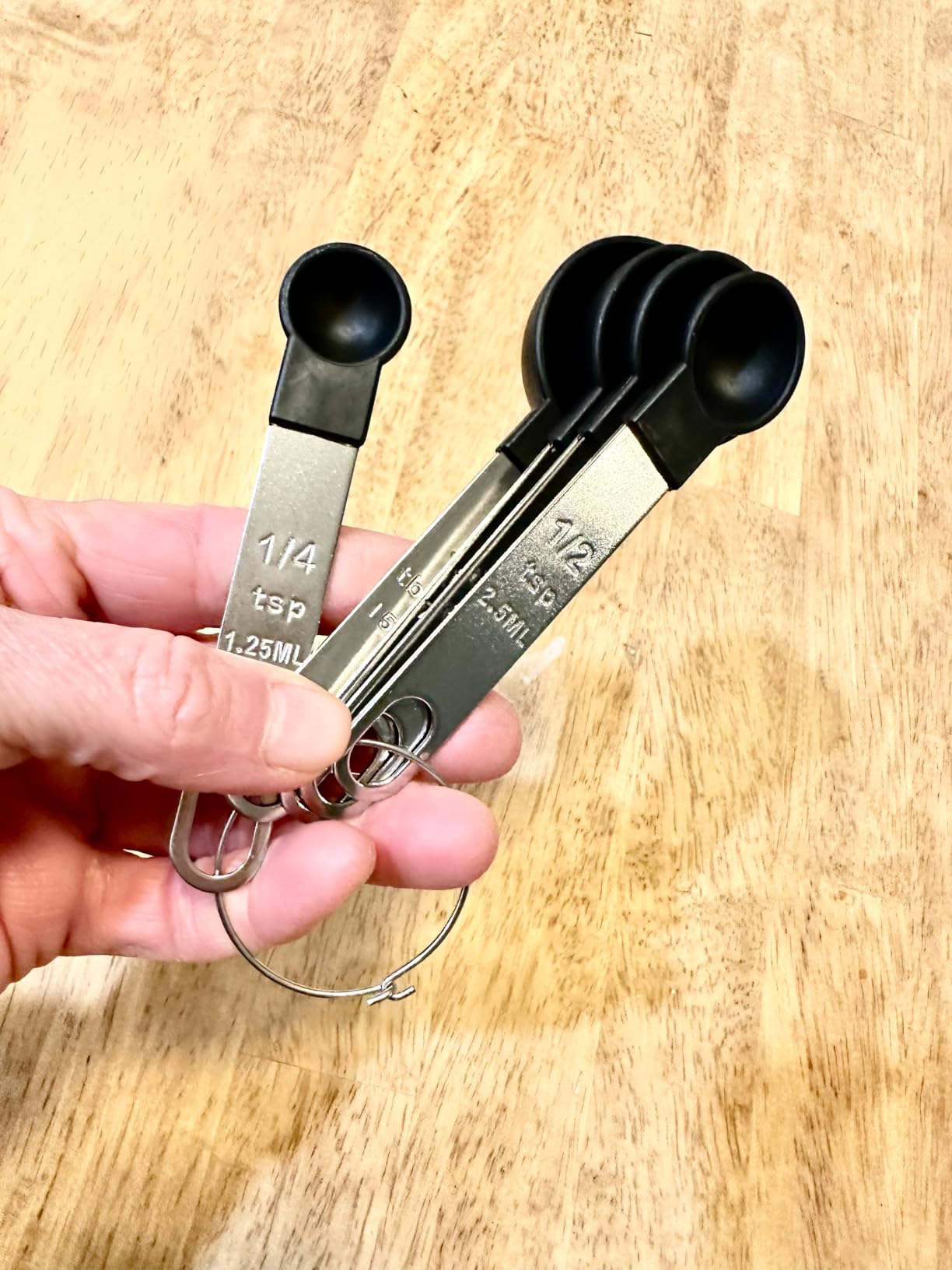 TILUCK Measuring Cups & Spoons Set, Stackable Cups and Spoons, Nesting Measure Cups with Stainless Steel Handle, Kitchen Gadgets for Cooking & Baking (Black) customer photo 2