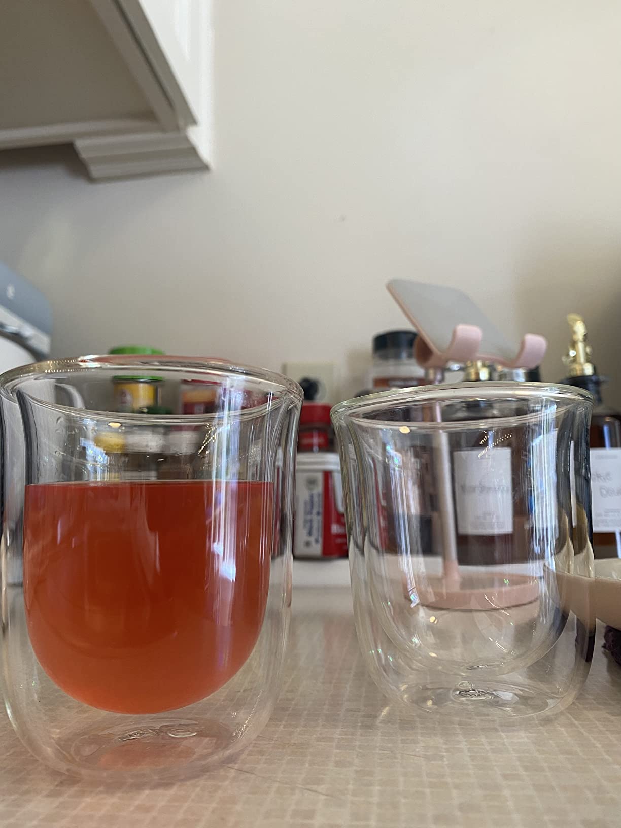 Teabloom Tulip Insulated Glasses for Tea, Espresso and Other Beverages - Double Walled Heatproof Glass Maintains Drinks Hot/Cold, 6 oz (Set of Two) customer photo 1