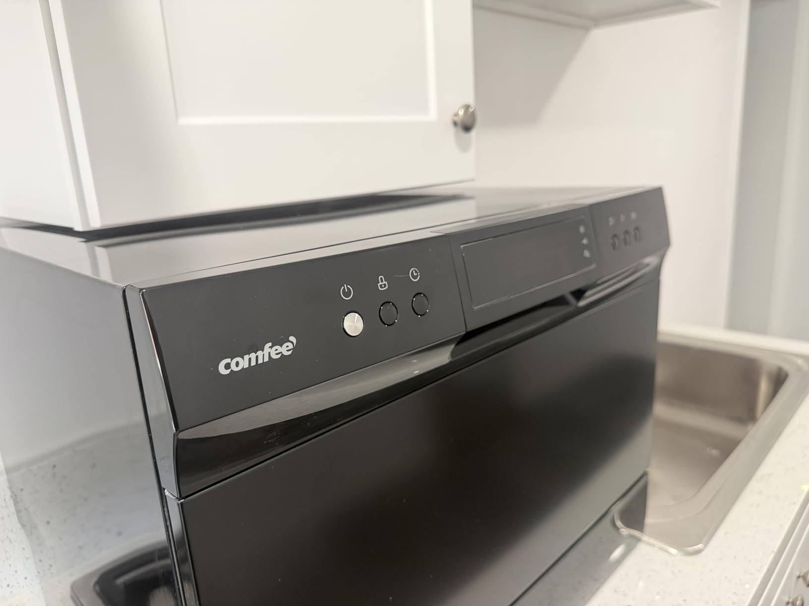 COMFEE' Countertop Dishwasher, Energy Star Portable Dishwasher, 6 Place Settings & 8 Washing Programs, Speed, Baby-Care, ECO& Glass, Dish Washer for Dorm, RV& Apartment, Black customer photo 2