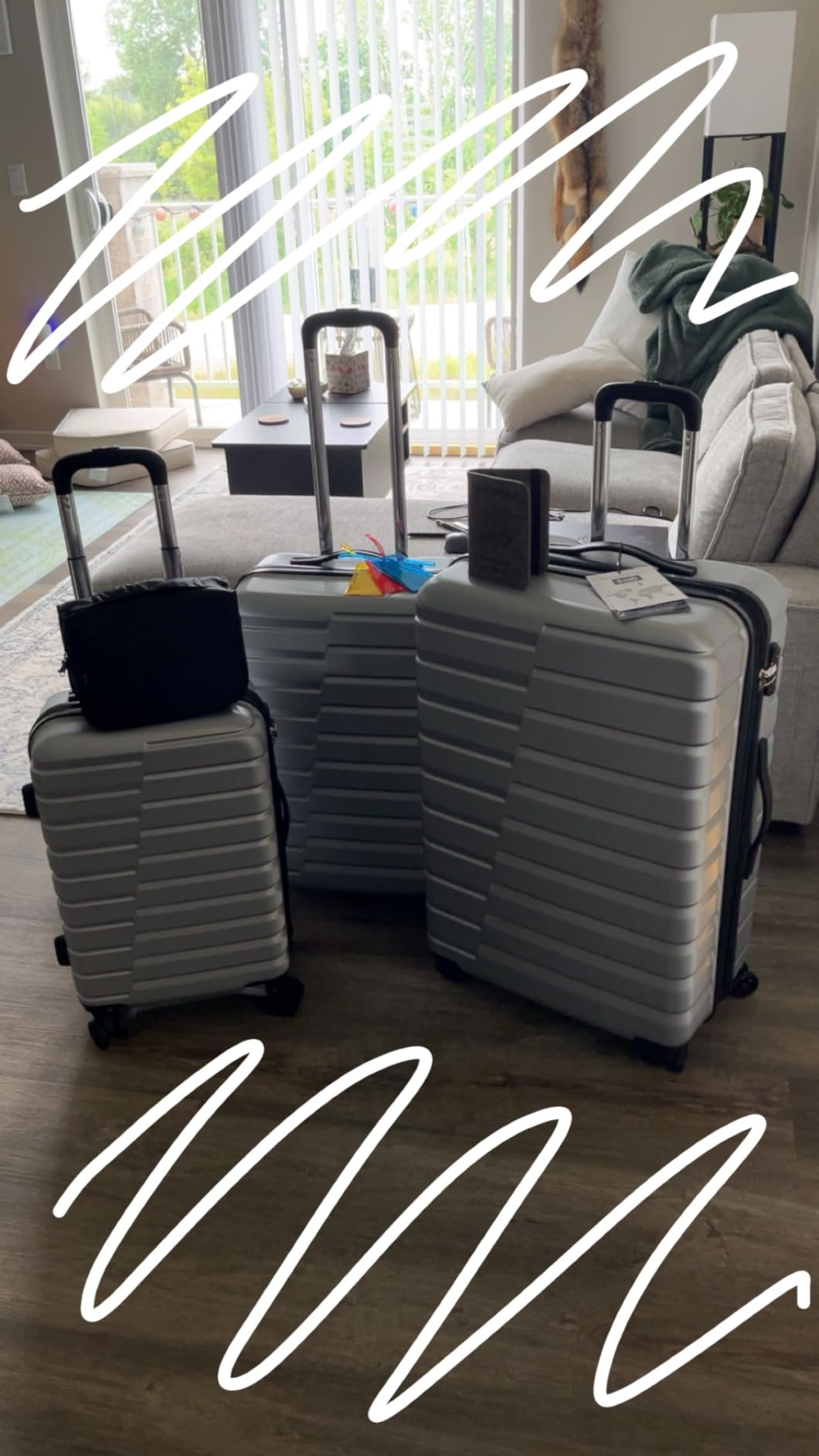 Coolife Luggage Sets, 3 Piece Hard Shell Suitcase Set with Spinner Wheels, Expandable Large Checked Luggage, Lightweight Rolling Carry On with TSA Lock Blue customer photo 1