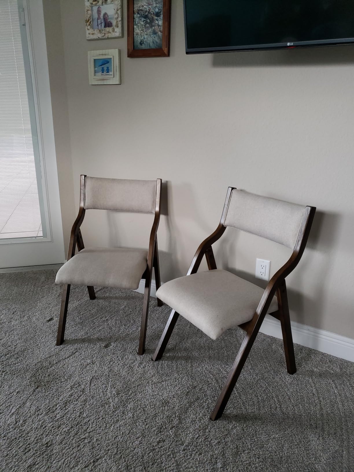 Ball & Cast Modern Folding Chairs Foldable Dining Chairs Set of 2, 18
