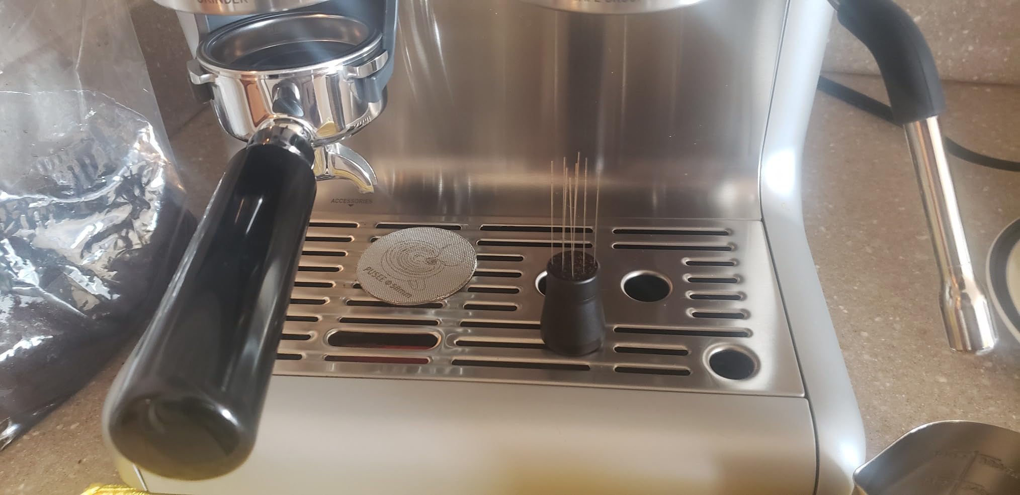Normcore WDT Distribution Tool V2-9 Prong Espresso Distribution Tool - Needle Espresso Stirrer I 0.3mm Thick Spring Wires - Espresso Coffee Stirrer - Anodized Aluminum Handle customer photo 2