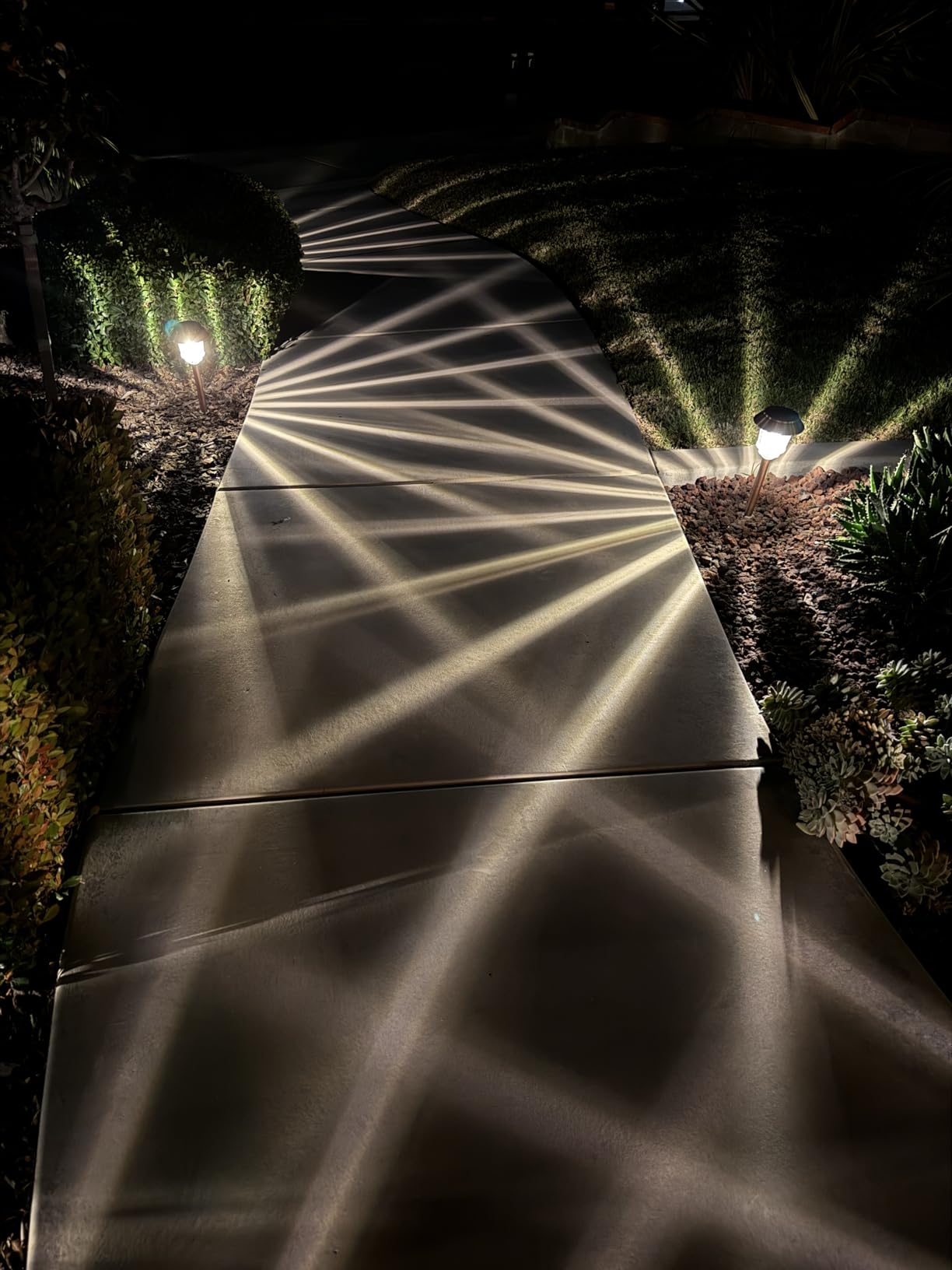XMCOSY+ Solar Pathway Lights Outdoor - 6 Pack Solar Garden Lights, 10-40 LM Dimmable Solar Lights Outdoor Waterproof Auto On/Off IP 65 Solar Powered Landscape Lighting for Patio Walkway Driveway customer photo 2